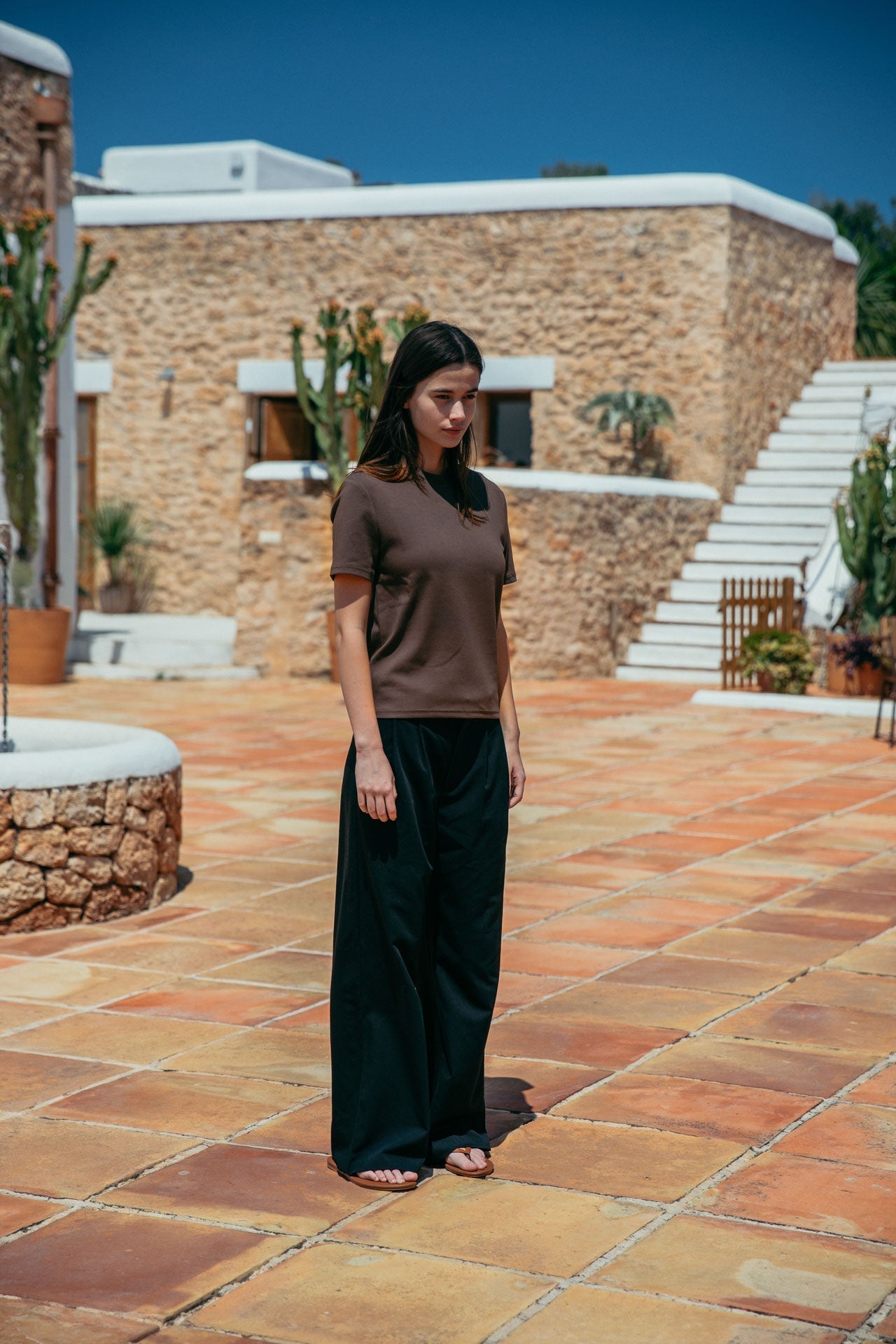 NJfashion Brando Fitted T-Shirt, Brown