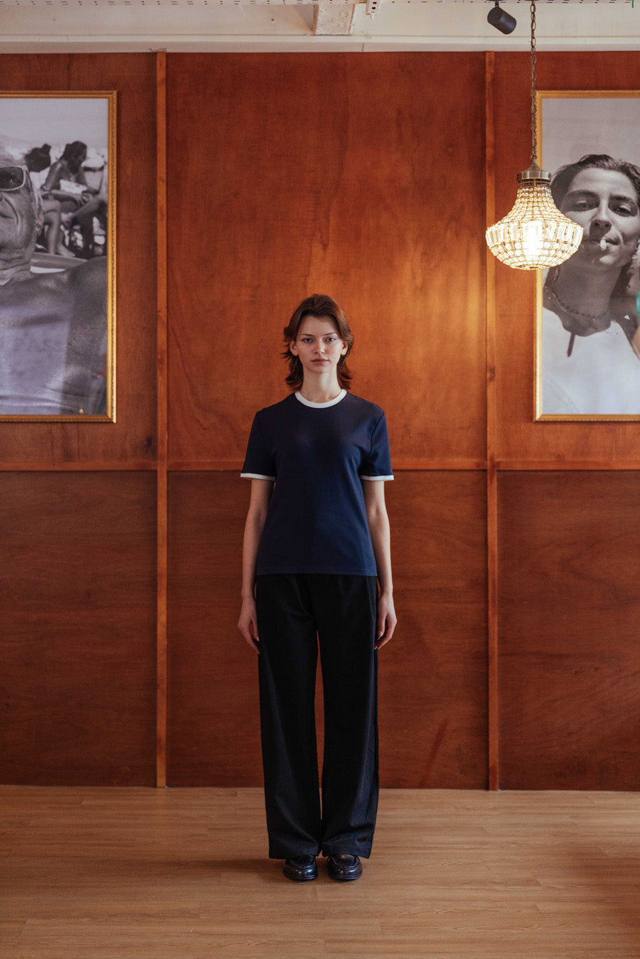 NJfashion Brando T-Shirt, Navy Ringer